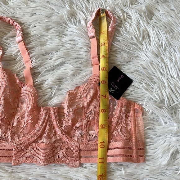 Guoeappa Women's Sexy Soft Lace Lingerie Floral Underwire Sheer pink size Small - Picture 6 of 12